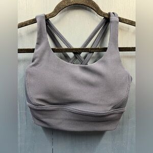 Lululemon Energy Longline Bra in ribbed Navy size 4